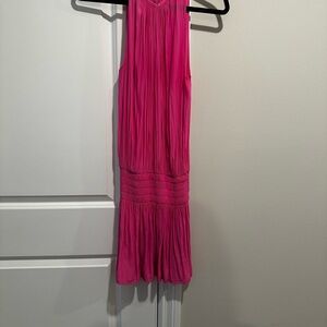 Ramy Brook Fuchsia Pleated Midi Dress